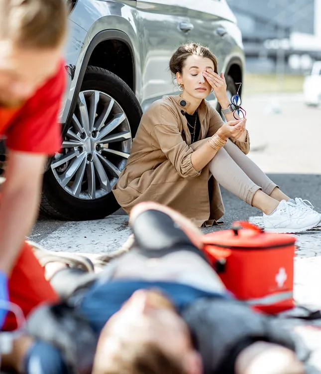 Car accident on road trip