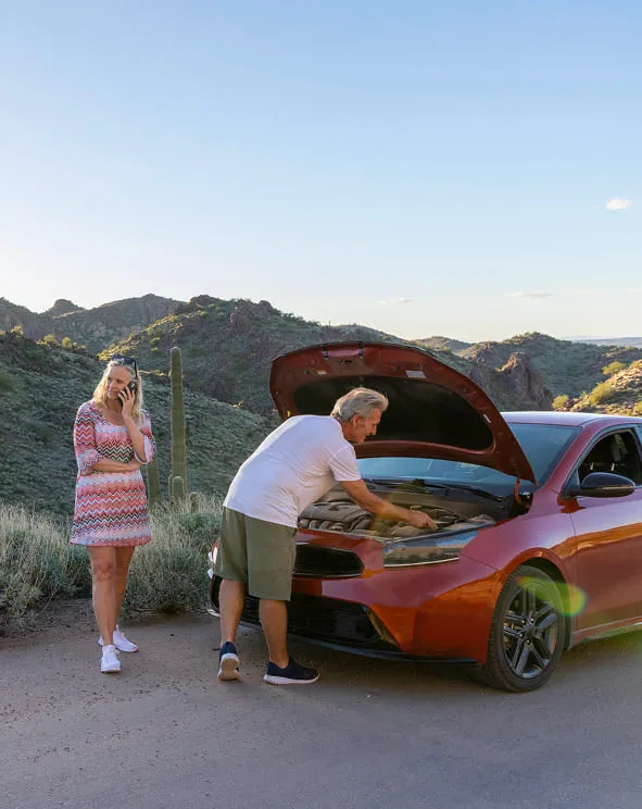 Car problem during road trip