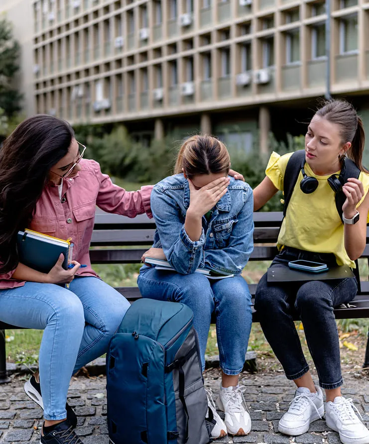 Group feeling pain friends