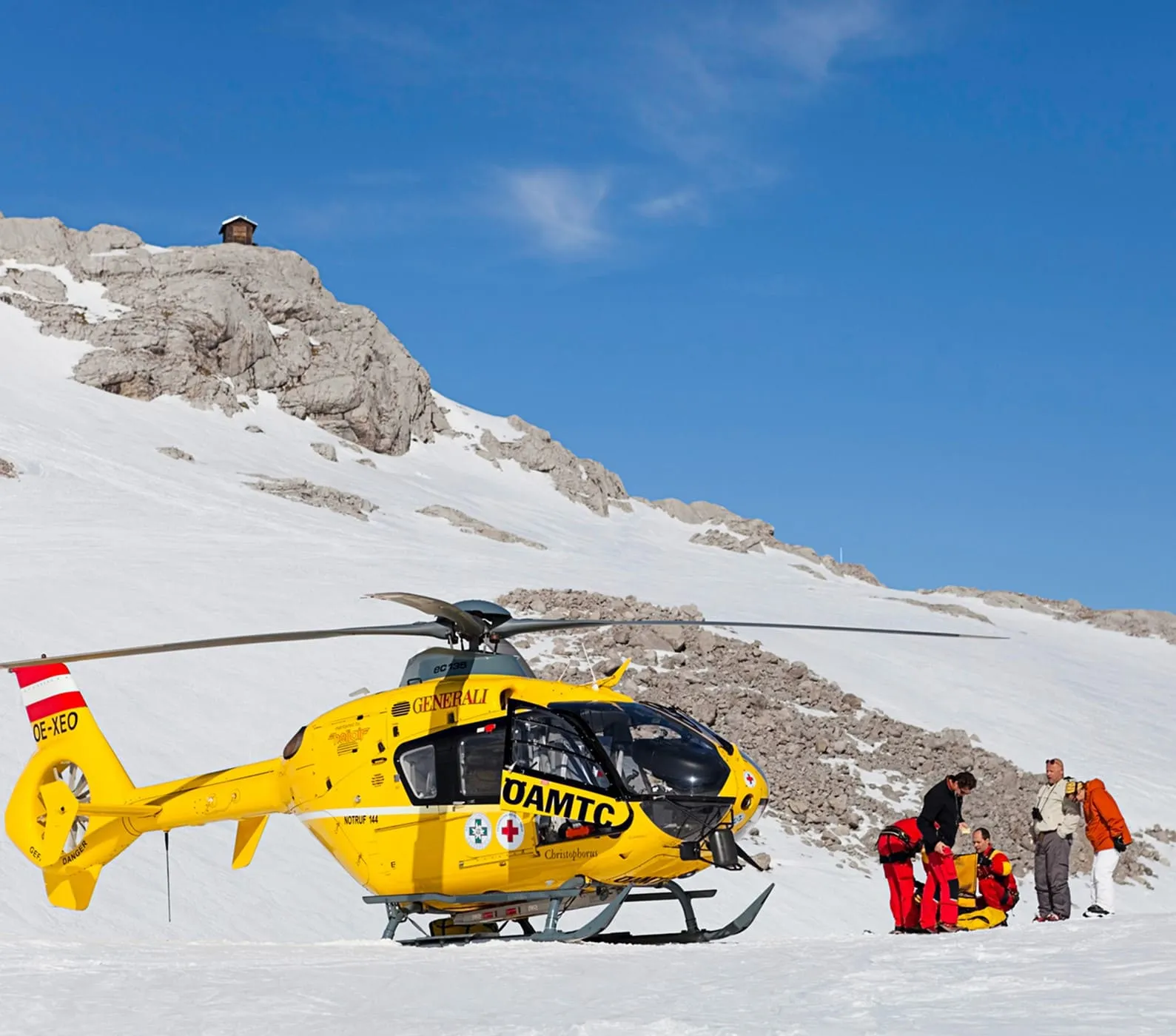 Helicopter on mountain