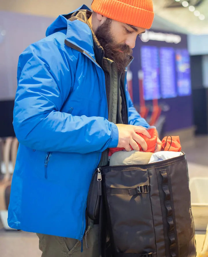 Man checking his baggages
