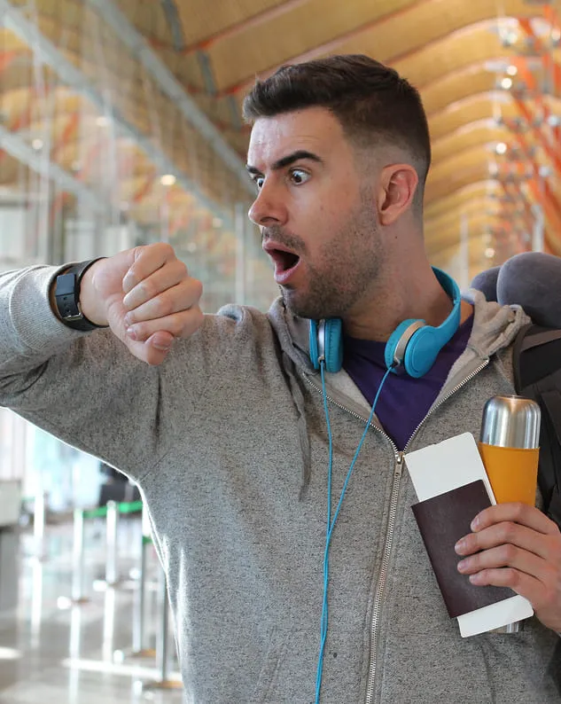 Man late at airport