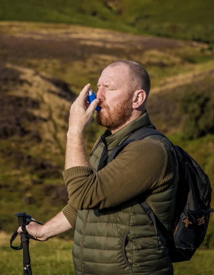 Man mountain breathing