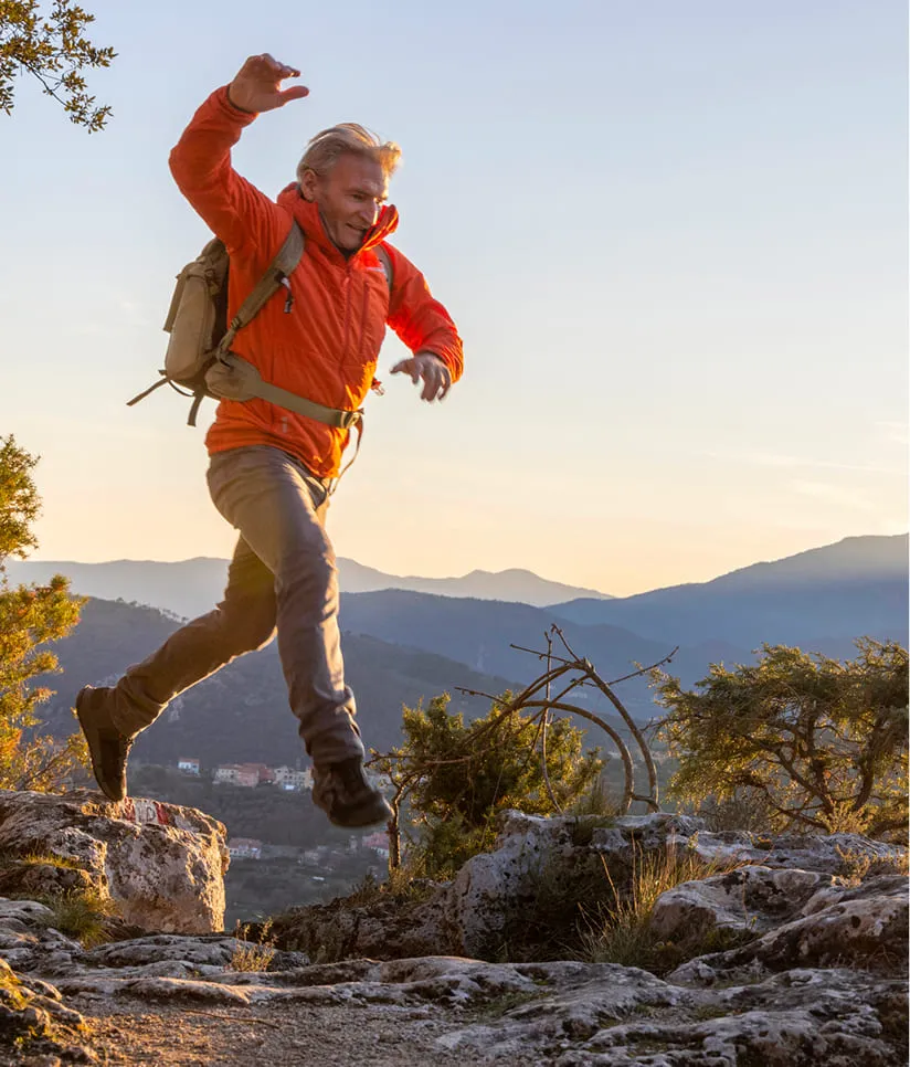 Man walking in mountain
