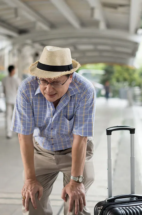 Traveler having pain