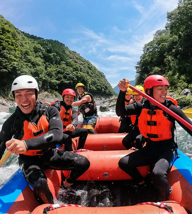 Travelers doing kayak