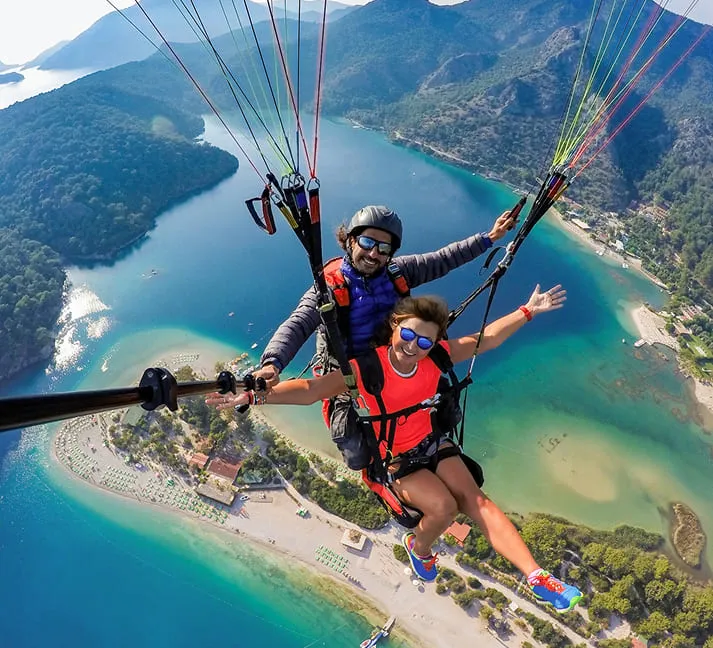 Travelers paragliding