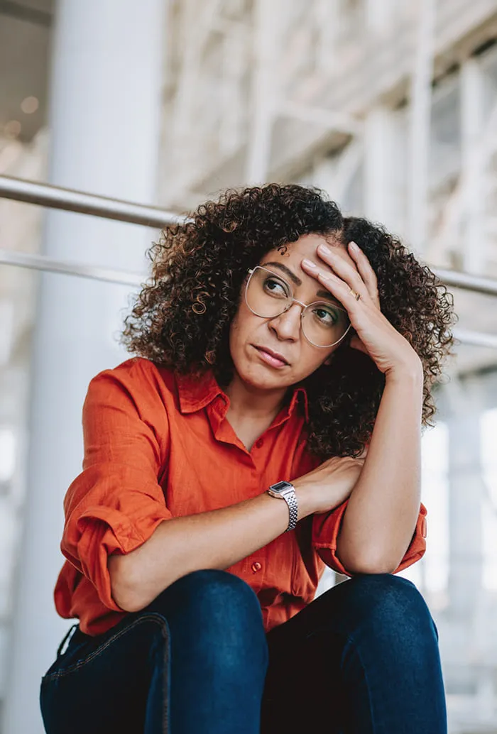 Woman waiting his plane at airport
